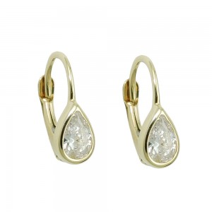 Ohrbrisur Ohrringe Tropfen Zirkonia weiß 375 Gold