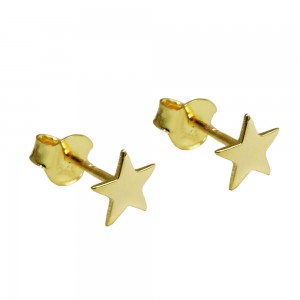 Ohrstecker Ohrring Stern glänzend flach 375 Gold