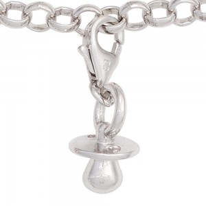 Einhänger Charm Schnuller 925 Sterling Silber rhodiniert