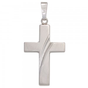 Anhänger Kreuz 925 Sterling Silber mattiert Kreuzanhänger Silberkreuz