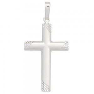 Anhänger Kreuz 925 Sterling Silber mattiert Kreuzanhänger Silberkreuz