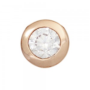 Anhänger rund 925 Sterling Silber rotgold vergoldet 1 Zirkonia