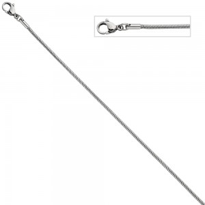 Schlangenkette Edelstahl 1,9mm 45cm Halskette Kette Karabiner