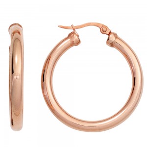 Creolen rund Edelstahl rotgold vergoldet Ohrringe