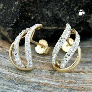 Ohrstecker Halbcreole Zirkonia 375 Gold