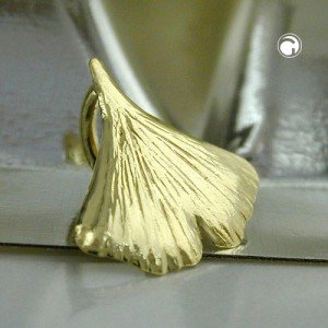 Anhänger 9mm Ginkgoblatt glänzend 375 Gold