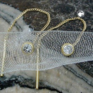 Durchzieher Kettchen Zirkonia 375 Gold