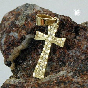 Anhänger Kreuz diamantiert 375 Gold