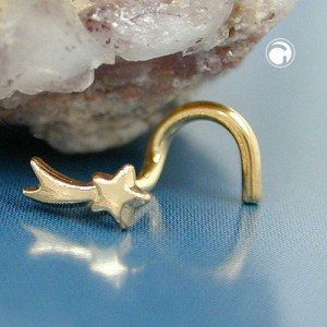 Nasenstecker Sternschnuppe Spirale 750 Gold