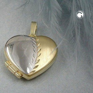Anhänger Medaillon Herz bicolor 375