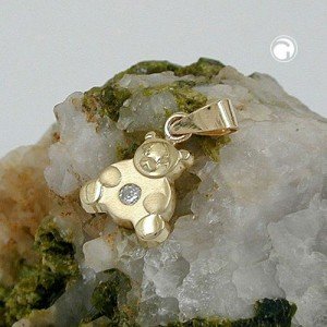 Anhänger Bärchen mit Zirkonia 375 Gold