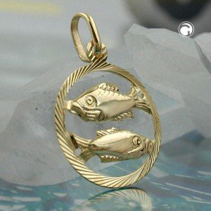 Sternzeichen Anhänger Fische 375 Gold