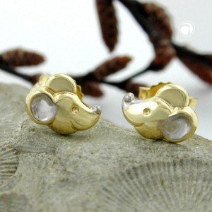 Ohrstecker Mauskopf 375 Gold