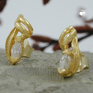 Ohrstecker filigran mit Zirkonia 375 Gold