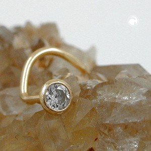 Nasenstecker Zirkonia rund 750 Gold