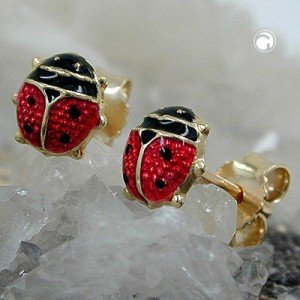 Ohrstecker Marienkäfer 5mm 375 Gold