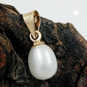 Anhänger Zuchtperle oval 375 Gold