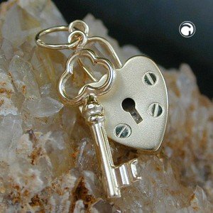 Anhänger Schloss-Schlüssel 375 Gold