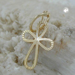 Anhänger Kreuz diamantiert 375 Gold
