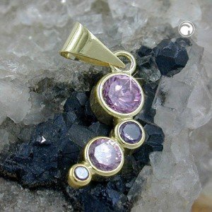 Anhänger Zirkonia pink-lila 375 Gold
