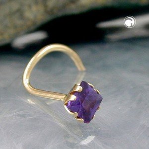 Nasenstecker Zirkonia-lila 750 Gold