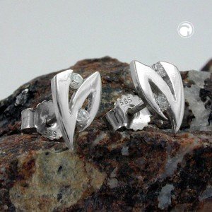 Ohrstecker Zirkonia 585 Weißgold