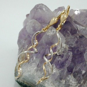 Ohrring 2 Spiralen bicolor 375 Gold