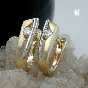 Creolen Ohrringe 13mm bicolor 375 Gold