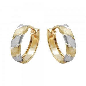 Creole Ohrring bicolor rhodiniert 375 Gold