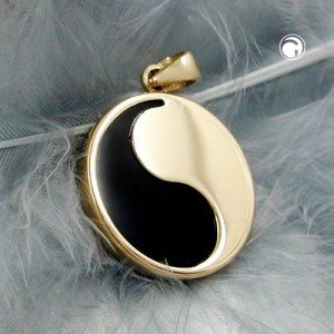 Anhänger Yin-Yang Onyx 375 Gold