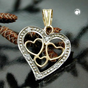 Anhänger Herz bicolor 375 Gold