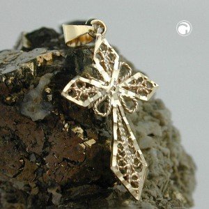 Anhänger filigranes Kreuz 375 Gold