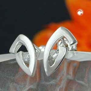 Ohrstecker mit Zirkonia 375 Weißgold