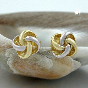 Ohrstecker Knoten bicolor 375 Gold