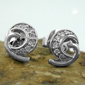 Ohrstecker mit Diamanten 585 Weißgold