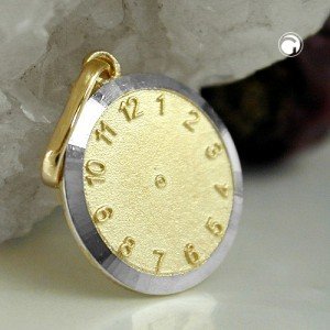 Anhänger Taufuhr bicolor 375 Gold