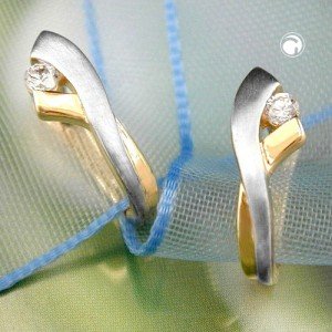 Creolen Ohrringe 15mm bicolor 375 Gold