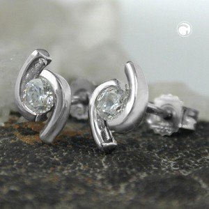 Ohrstecker Zirkonia Weißgold 375 Gold
