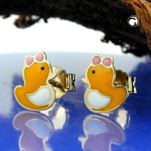 Ohrstecker kleine Ente 375 Gold