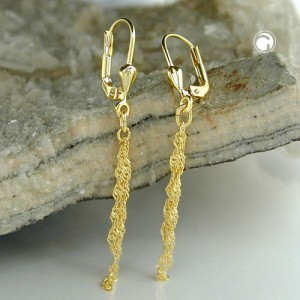 Ohrring mit Singapur-Ketten 333 Gelbgold