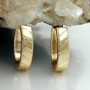 Creolen Ohrringe Klappscharnier oval 585 Gold