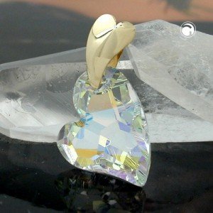 Anhänger Zirkonia als Herz 375 Gold