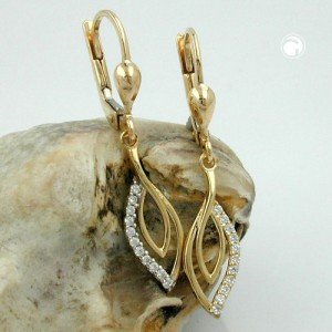 Ohrring mit vielen Zirkonias 375 Gold
