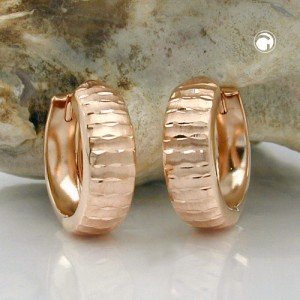 Creolen Ohrringe matt-glänzend 375 Rotgold