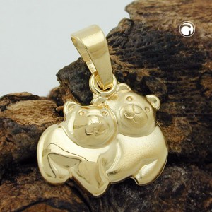 Anhänger Bärchen matt-glänzend 375 Gold