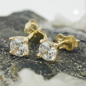 Ohrstecker 3mm Zirkonia Viereck 375 Gold