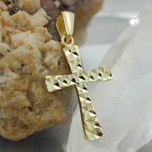 Anhänger Kreuz diamantiert 375 Gold