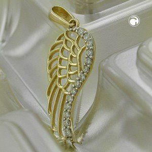 Anhänger Engelsflügel Zirkonia 375 Gold