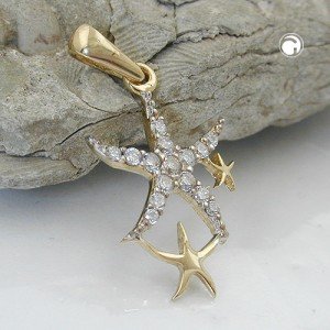 Anhänger Seesterne Zirkonias 375 Gold