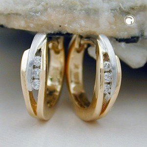 Creolen Ohrringe Brillant-006Kt GHSI 585 Gelbgold